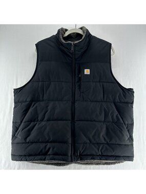Carhartt Montana Reversible Sherpa Vest Mens Sz XL Insulated Rain Defender Black